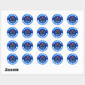 Sticker Rond I Love Michigan State Map and Flag (Feuille)