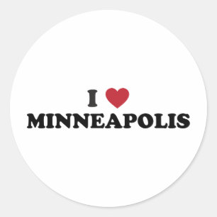Sticker Rond I Love Minneapolis Minnesota