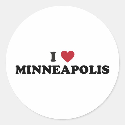 Sticker Rond I Love Minneapolis Minnesota (Devant)