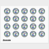 Sticker Rond I Love Minnesota State Map and Flag (Feuille)