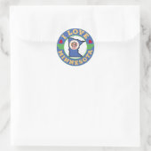 Sticker Rond I Love Minnesota State Map and Flag (Sac)