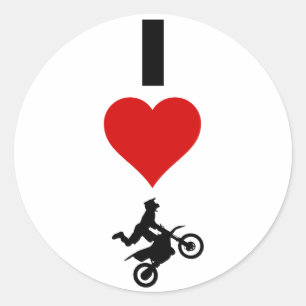 Sticker Rond I Love Motocross (Vertical)