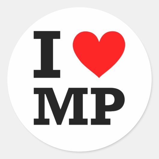 Sticker Rond I Love MP Design (Devant)