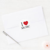 Sticker Rond I Love Music (Enveloppe)