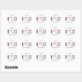 Sticker Rond I Love Music (I heart notes) Ex Libris Bookplate (Feuille)