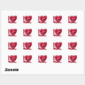 Sticker Rond I Love My BFF rouge - coeur (Feuille)