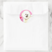 Sticker Rond I Love my Bichon Frise (Sac)