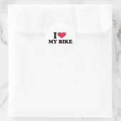 Sticker Rond I Love my bike Bicycle (Sac)