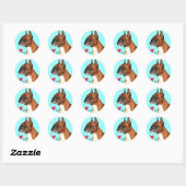 Sticker Rond I Love my Boxer (Feuille)
