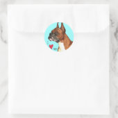 Sticker Rond I Love my Boxer (Sac)