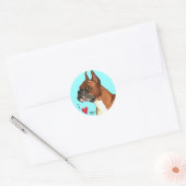Sticker Rond I Love my Boxer (Enveloppe)