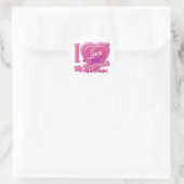 Sticker Rond I Love My Boyfriend rose/violet - coeurs (Sac)