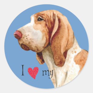Sticker Rond I Love my Bracco Italiano