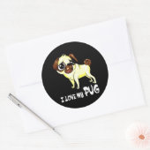 Sticker Rond I Love My Carlin Funny Cadeau (Enveloppe)