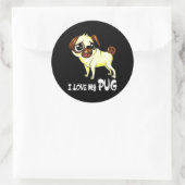 Sticker Rond I Love My Carlin Funny Cadeau (Sac)