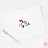 Sticker Rond I love my Cat (Enveloppe)