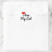 Sticker Rond I love my Cat (Sac)