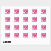 Sticker Rond I Love My Cousins rose/violet - coeur (Feuille)