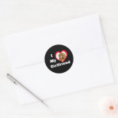 Sticker Rond I Love My Girlfriend Base Photo personnalisée (Enveloppe)