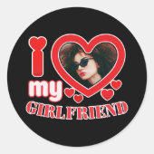 Sticker Rond I Love My Girlfriend Personnalisé (Devant)