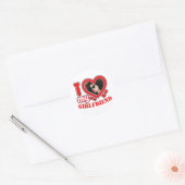 Sticker Rond I Love My Girlfriend Photo Texte personnalisé (Enveloppe)