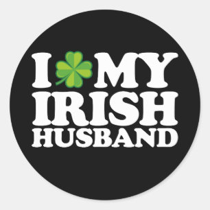 Sticker Rond I Love My Irish Husband Couple St Patrick's Day