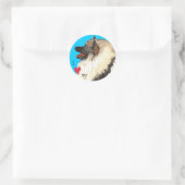 Sticker Rond I Love my Keeshond (Sac)