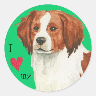 Sticker Rond I love my kooikerhondje