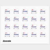 Sticker Rond I Love My Pit Bull (Chien Féminin) (Feuille)
