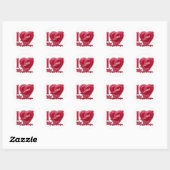 Sticker Rond I Love My Son rouge - coeur (Feuille)