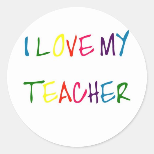 Sticker Rond I Love My Teacher (merci) (Devant)