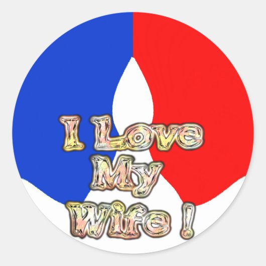 Sticker Rond "I Love My Wife" Imprimer (Devant)