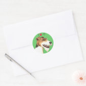 Sticker Rond I Love my Wire Fox Terrier (Enveloppe)