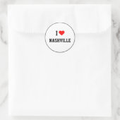 Sticker Rond I Love Nashville (Sac)
