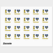 Sticker Rond I love Nebraska (Feuille)