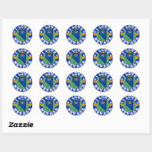 Sticker Rond I Love Nevada State Map and Flag (Feuille)