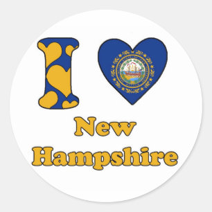 Sticker Rond I love New Hampshire