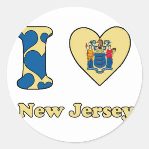 Sticker Rond I love New Jersey