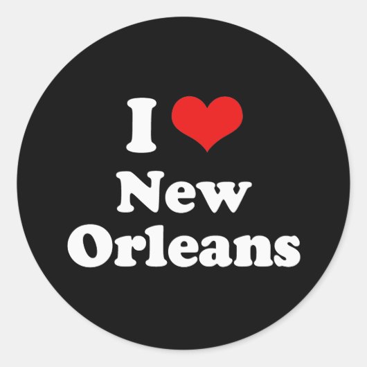 Sticker Rond I Love New Orleans Tshirt blanc (Devant)