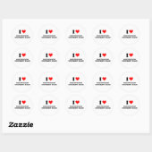 Sticker Rond I Love Northwestern University Plage Illinois (Feuille)