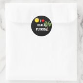 Sticker Rond I Love Ocala, Floride (Sac)