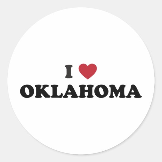 Sticker Rond I Love Oklahoma (Devant)
