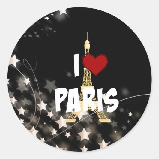 Sticker Rond I Love Paris (Devant)