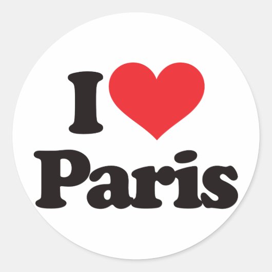 Sticker Rond I Love Paris (Devant)