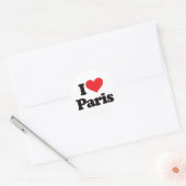Sticker Rond I Love Paris (Enveloppe)