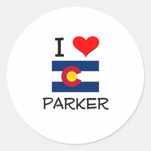 Sticker Rond I Love PARKER Colorado (Devant)