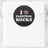 Sticker Rond I Love Peinture Rocks Cute Rock Peintre (Sac)