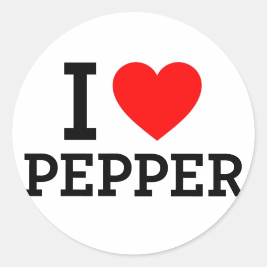 Sticker Rond I Love Pepper (Devant)