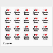 Sticker Rond I Love Père Noël Rosa (Feuille)