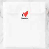 Sticker Rond I love Phoenix (Sac)